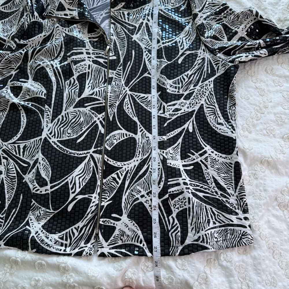 Misook Patterned Textured Zip Up Statement Jacket… - image 6